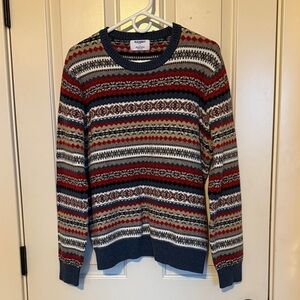 Old Navy Men's Festive Striped Crewneck Sweater